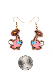 Pink Flying Pikmin Earrings